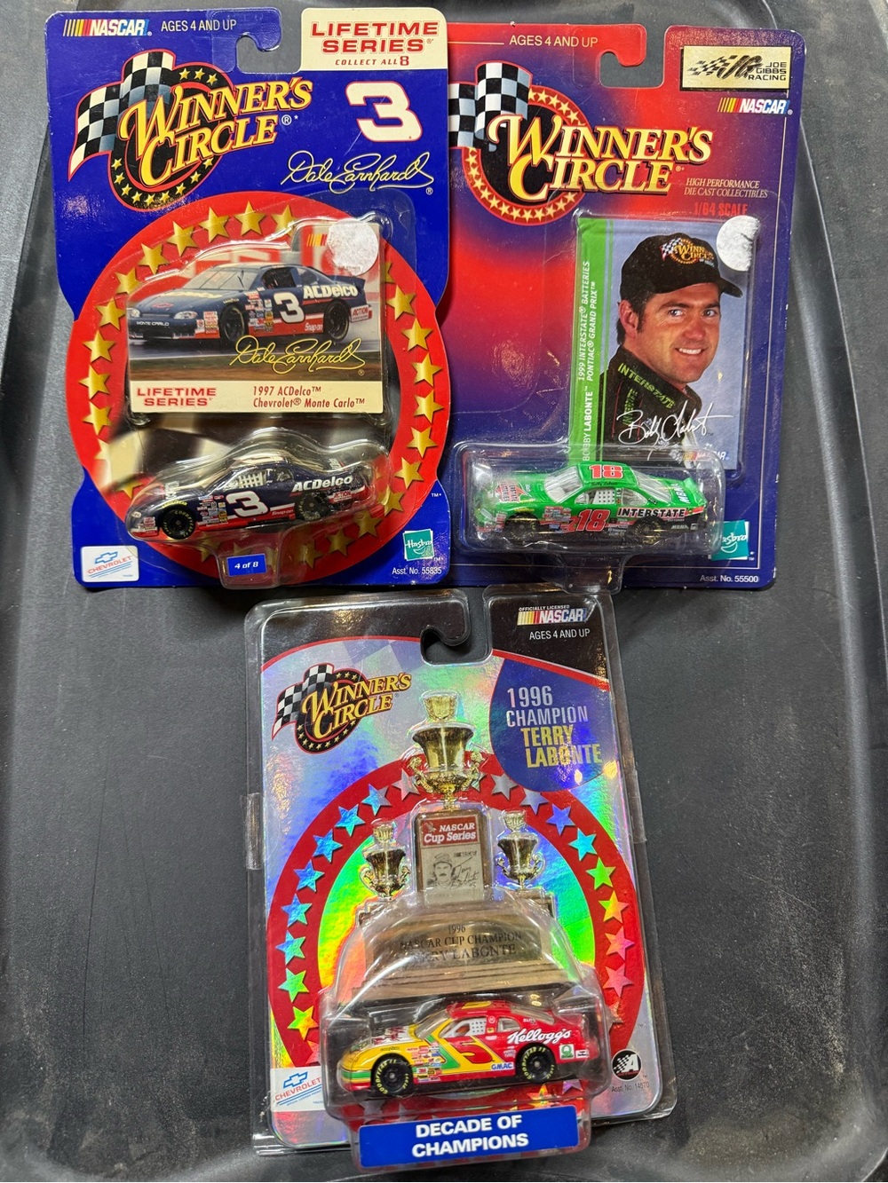 Set of 3, 1:64 scale NASCARs